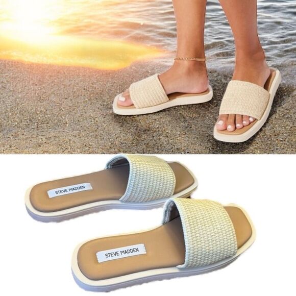 Steve Madden Shoes - Steve Madden Leigh Natural Sandals Size 10 - Run Small